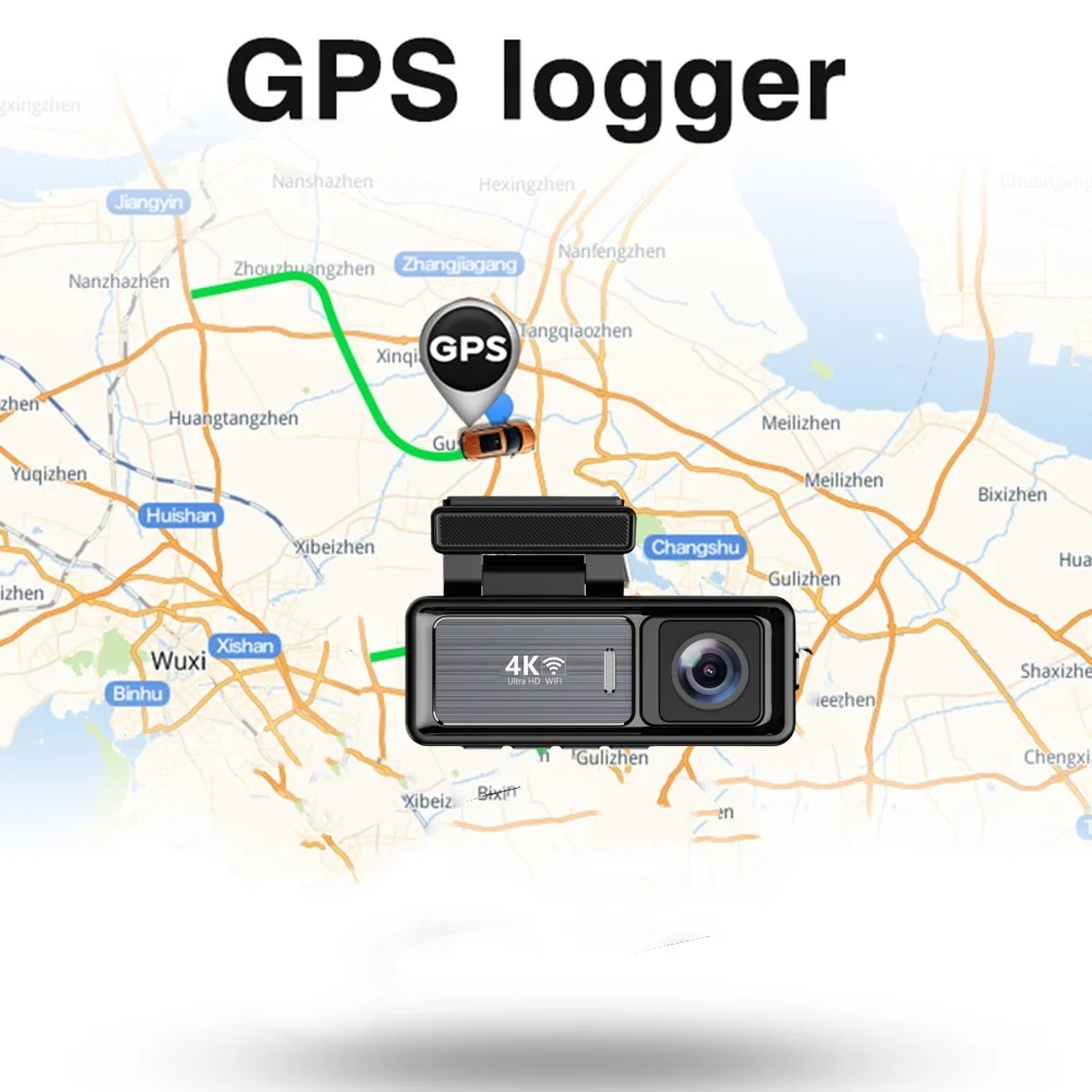 New 3.2Inch Dash Cam Dual Lens Ultra HD Real 4K Car DVR Camera WIFI GPS Rear View Night Vision WDR Video Recorder 24H Parking